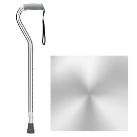 NOVA Heavy Duty Walking Cane with Offset Handle Silver