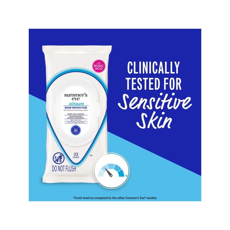 Summer’s Eve, Ultimate Smell Protection Daily Feminine Wipes, 32 Count