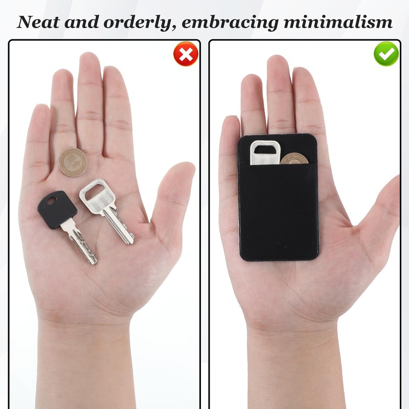 Xelsluthe 2 PCS Flat Thin Wallet Key Holder, Slim Credit