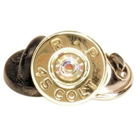 45 Long Colt Recycled Bullet Tie Pin with Crystal (Aurora Borealis) - Various Headstamps