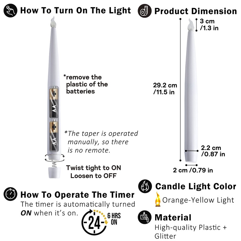 Furora LIGHTING Red LED Taper Candles, Window Candles, Candle Lights,