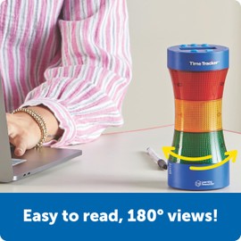 Learning Resources Time Tracker Visual Timer & Clock - 1 Piece, Classroom Tracker, Alarm Clock, Light Up Timer for Classroom, Visual Tracker