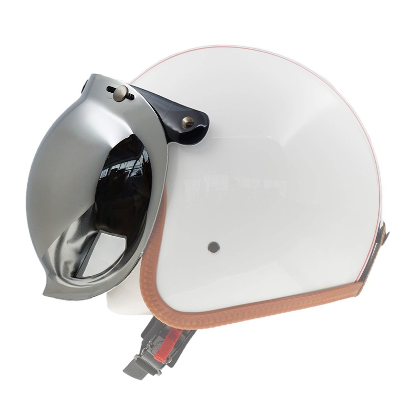 Hot Rides Universal Motorcycle Helmet Lens Visor Wind Shield (Bubble/Chrome)