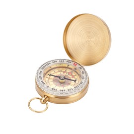 Portable Compass Pocket Compass Outdoor Waterproof Brass Pocket Compass with Fluorescence and Navigation Tools for Camping, Hiking, Outdoor Activities