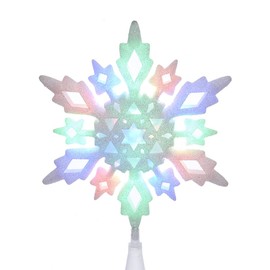 Kurt S. Adler JEL0310M 10" Red/Green/Blue LED Glitter Snowflake Tree Topper