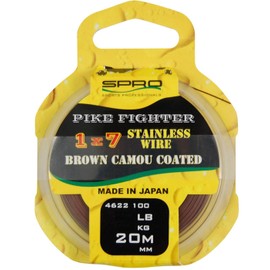 Spro Pike Fighter 1 x 7 Coated Wire 20 m Steel Leader Diameter / Load Capacity 0.40 mm / 20 lb / 9.1 kg Load Capacity