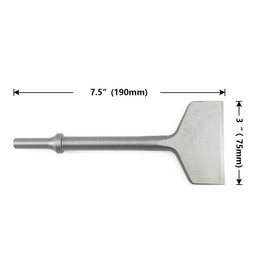 3 Inch Wide Pneumatic Chisel 0.401 Inch Shank Air Chisel Bit Tile & Thinset Scaling Chisel Thinset Scraper Wall and Floor Scraper Tile Remover Work with 0.401 Inch Air Hammer Air Chisel Hammer