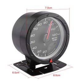Keenso Car 12 V 60 mm Water Temperature Display, Universal Car 20-120 ℃ Digital Blue LED Water Thermometer Pressure Gauge 60 mm Additional Instruments for Car, Racing Car