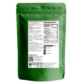 Organic Brazil Nuts, 1 Pound – Non-GMO, Raw, Whole, No Shell, Unsalted, Kosher, Vegan, Keto, Paleo Friendly, Bulk, Good Source of Selenium, Low Sodium and Low Carb Food, Trail Mix Snack