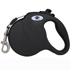 CROWN PAWS 16 ft Retractable Dog Leash for Large Dogs up to 110 lbs,Tangle-Free Nylon Tape,Black Dan L