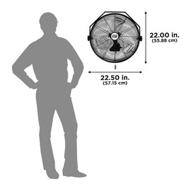 Maxx Air Wall Mount Fan | 18" Commercial Grade Fan for, Garages, Shop, Barns and Patios for Indoor Use | Easy Operation and Powerful 1,450 CFM | Residential Wall Mount