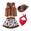 LXKIKMM Kids Cowgirl Costume Outfit Western Themed Cosplay Denim Skirt