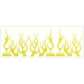 LiteMark Reflective Lemon Yellow Assorted 4 Inch Flames Sticker Decals for Helmets, Bicycles, Strollers, Wheelchairs and More - Pack of 9