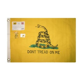 "Flags & Signs" 2x3 Embroidered Gadsden Tea Party Cotton Flag w/ Tea Party Pin & a-1-2519