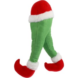 FOMIYES Green Decor Christmas Elf Leg Decorations, Stuffed Santa Legs Elf Legs Christmas Burlap Christmas Garland Decorations for Xmas Home Party Tree Fireplace Ornaments Greenery Wreath