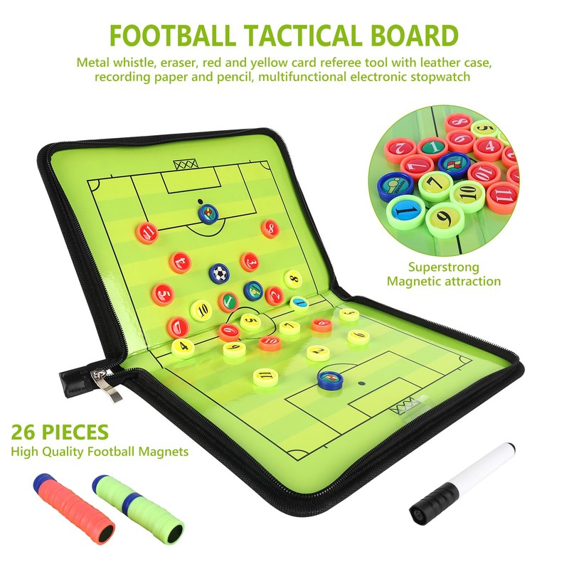 LUFEIS Football Tactical Board, Trainer Folder, Portable Trainer Folder with