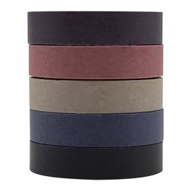 Solid Color Washi Tapes Set, EnYan 5 Rolls Basic Collection Decoration 10mm Wide Japanese Masking Decorative Tapes for Bullet Journal Planners DIY Crafts Arts Scrapbooking Adhesive