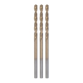 sourcing map Twisted Drill Bits 2.3 mm Titanium Coated (HSS-E) M42 High Speed Steel 8% Cobalt Straight Shank for Stainless Steel Aluminium Alloy Metal Pack of 3