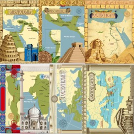 Ancient Civilizations Poster Social Studies Classroom Learning Materials for Classroom Social Education Posters Decor for Primary School Middle School and High School Classroom Decorations