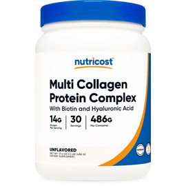 Nutricost Multi Collagen Protein Complex (Unflavored, 30 Servings) - Supplement with Biotin, Hyaluronic Acid, and Collagen Peptides