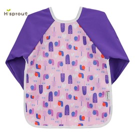 Hi Sprout Infant Toddler Baby Waterproof Sleeved Bib, Bib with Sleeves&Pocket, 6-24 Months (Snails)