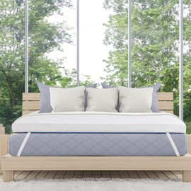 WAVV Mattress Topper Queen - 4Inch Gel Memory Foam Mattress Topper Cooling Mattress Pad Bed Medium Support,with Removable and Washable Cover,CertiPUR-US Certified