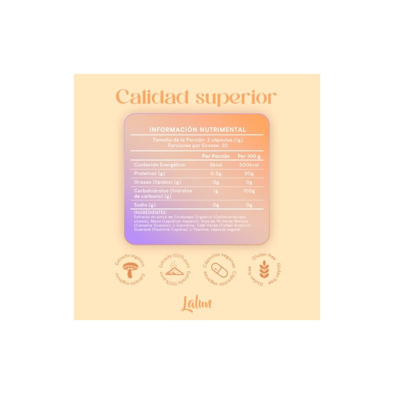 Booster Blend Orgánico | Cordyceps + Maca + Guaraná +