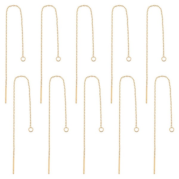 UNICRAFTALE 20pcs Golden Stainless Steel Ear Threads Earrings 109mm Long