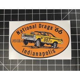 National Drags NEW National Drags 66' W VINYL Racing Decal Vintage NHRA STICKER