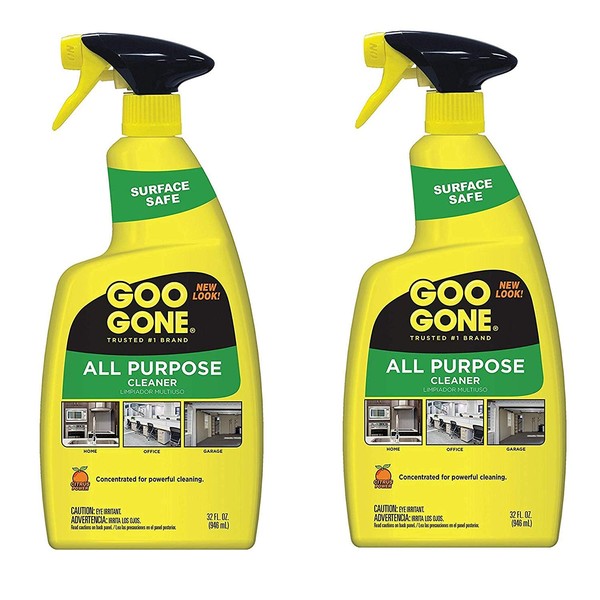 Goo Gone All-Purpose Cleaner - 32 Ounce - Removes Dirt, Grease, Grime, Multi Surface, Multi Purpose, De-Greaser, Cleaning Spray - 2 Pack