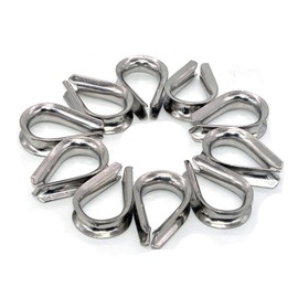 EMcollection Wire Rope Thimbles for 4 mm Cable Stainless Steel Marine Quality Rope Thimble Pack of 10