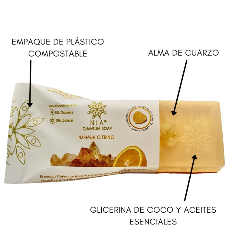JABÓN con ACEITE ESENCIAL DE NARANJA y CUARZO| Hecho con