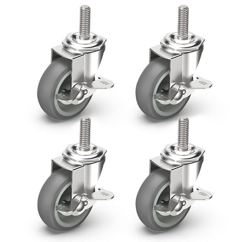 HOLKIE Caster Wheels 3 inch Locking Casters Set of 4,