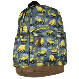 Dump Trucks 16" Backpack Construction Vehicles Travel School Book Bag for Daily Use