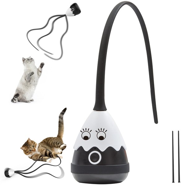Petcronies Cat Toy, Cat Toy, 2-in-1 Automatic Electric Cat Moving Toy, For Cats, For Cats, Indoor, USB Rechargeable, Safe Material, Pet Toy (Black)
