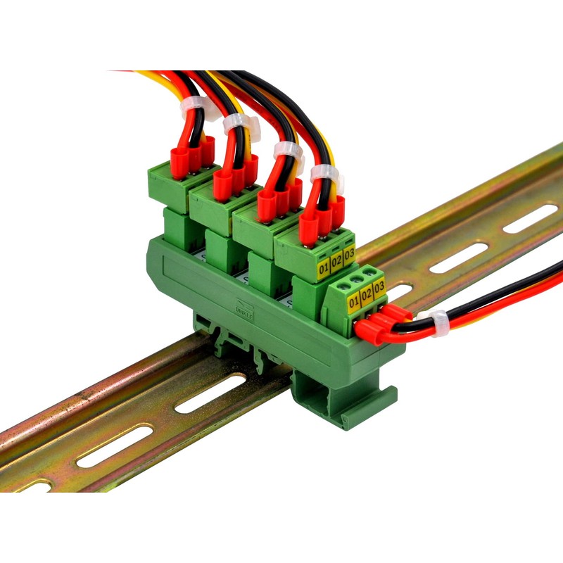 Slim DIN Rail Mount 10A/300V Pluggable Screw Terminal Block Distribution