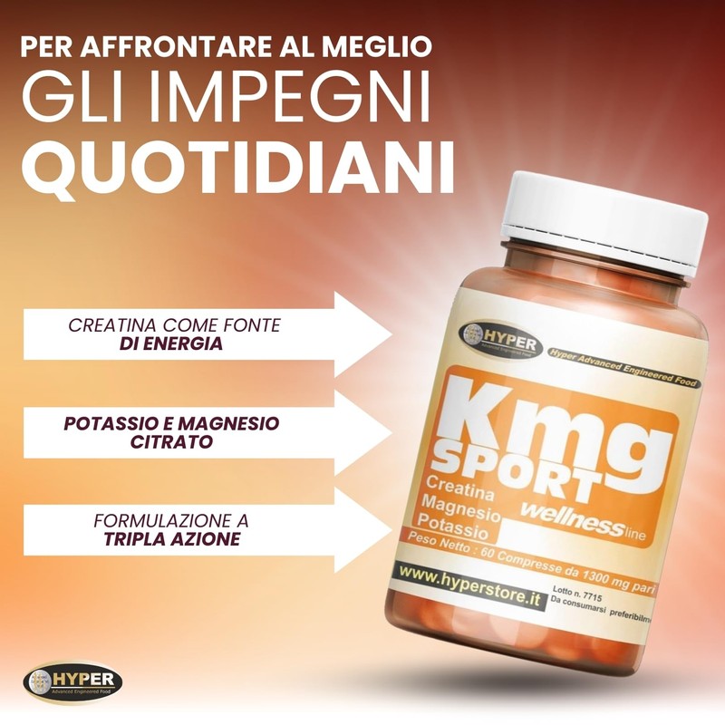 Hyper KMG SPORT Integratore Sport Integratori Stanchezza con Creatina, Magnesio
