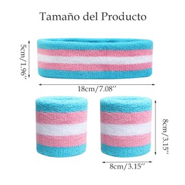 SanMuHome Juego de Muñequeras Deportivas de algodón (1 Diadema + 2 Pulseras) (Color B)