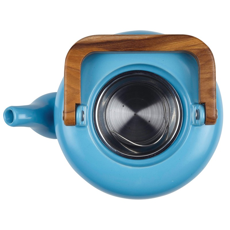 BonJour Ceramic Coffee and Tea 4-Cup Ceramic Teapot with Infuser,