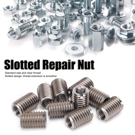 Thread Insert M12 to M8, Thread Adapter x 1.75 Male Thread Reducer Nut M8 1.25 Female Thread Inserts Stainless Steel Repair Sleeve Reducer Conversion Nuts Tool 18 mm Length 10 Pieces