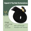 Ugeat 24 Inch U Tip Hair Extensions Human Hair Jet