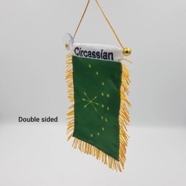 Unbranded Rearview Car Mirror Circassian (Adiga) Mini Flag Pennant