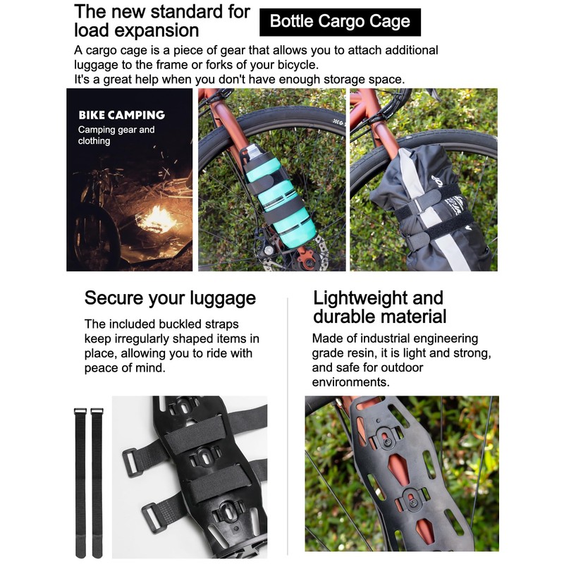 GORIX Bike Front Fork Cage Mount Bottle Holder Cargo Cage