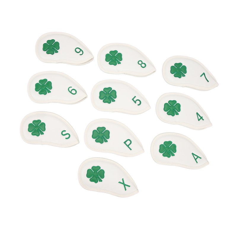 10 PCS Golf Club Head Covers Four Leaf Clover Pattern