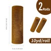 GouZaak 2 Rolls Deco Mesh Ribbon,Chocolate Brown with Gold Foil,Metallic