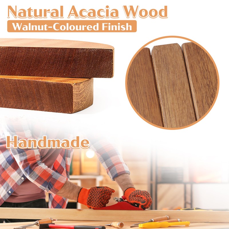 KINGSOW 2Pack Wooden Coat Hooks: Folding Rustic Wall Mounted Hook