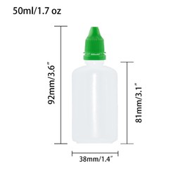 Boguish 2Pcs Plastic Dropper Bottles, 50ml/1.7 oz Empty Squeezable Dropper Bottle with Childproof Cap Liquid Container