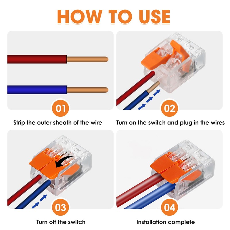 15 Pcs Automatic Terminals Cable Connection Terminal Block Electrical Terminals