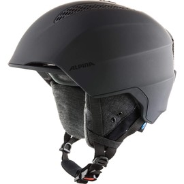 ALPINA Grand Lavalan - Sustainable, Safe and Indive. Adjustable Ski Helmet with Sheep's Wool Lining for Adults, Matte Black, 54-57 cm