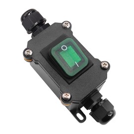 RPTCOTU Inline Wire Switch Waterproof Power Switch Box 30A Dual Side Wiring Switchs IP67 Inline Cord Switch with Red Light Rocker Switchs for Outdoor Yard, Camping, Ships, etc (DC LS)